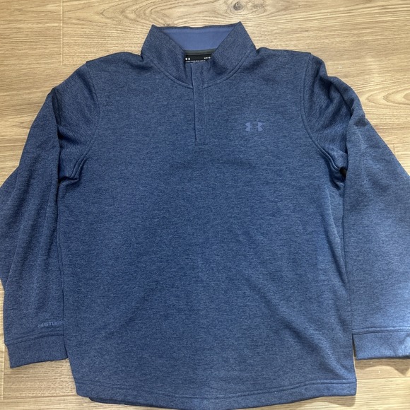 Under Armour Other - Under Armour ColdGear Pullover Mens Large Blue Golf Athletic Snap Mock